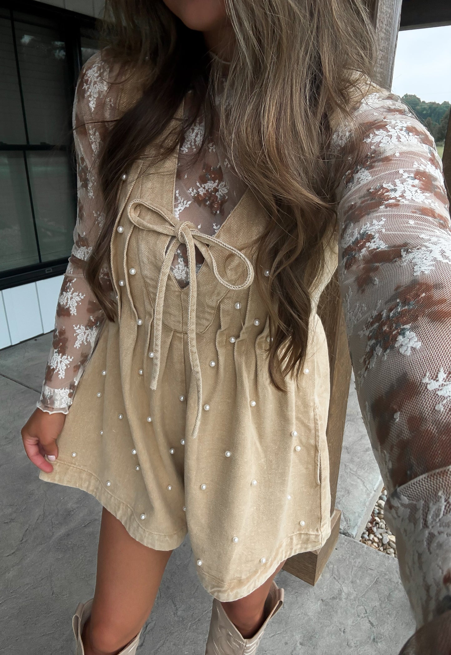 Fall Floral Lace Layering Top