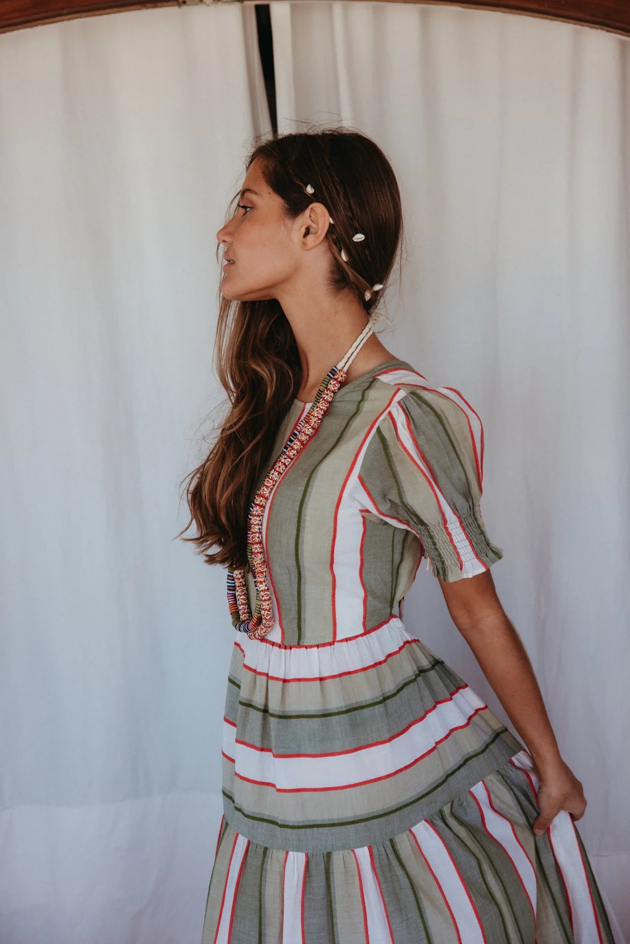 Striped Tiered Maxi Dress