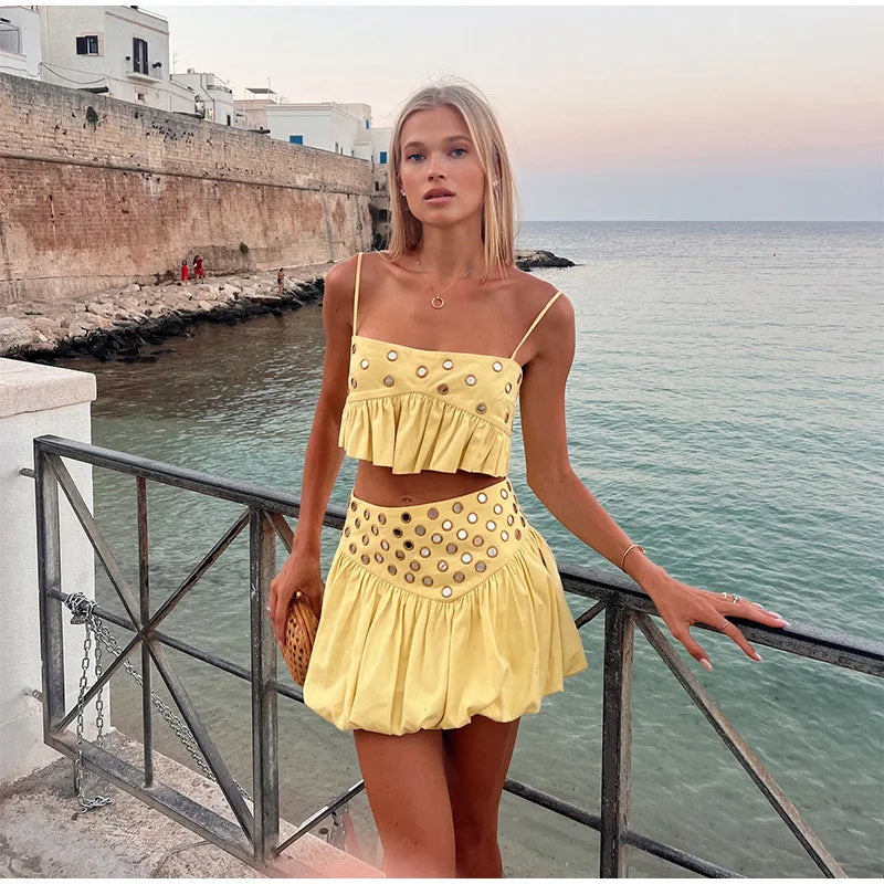 Ruffled sequin set