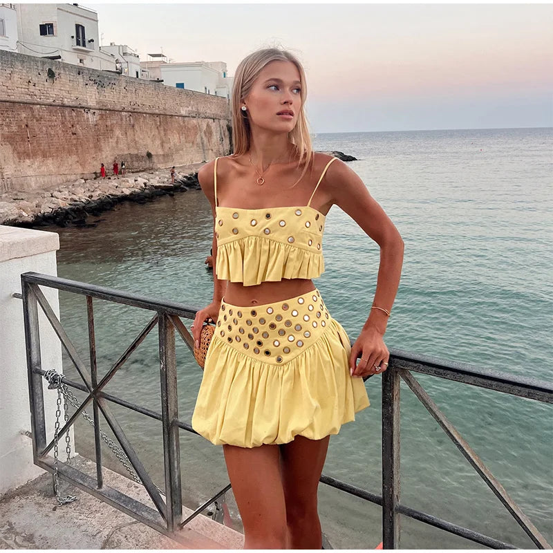 Ruffled sequin set