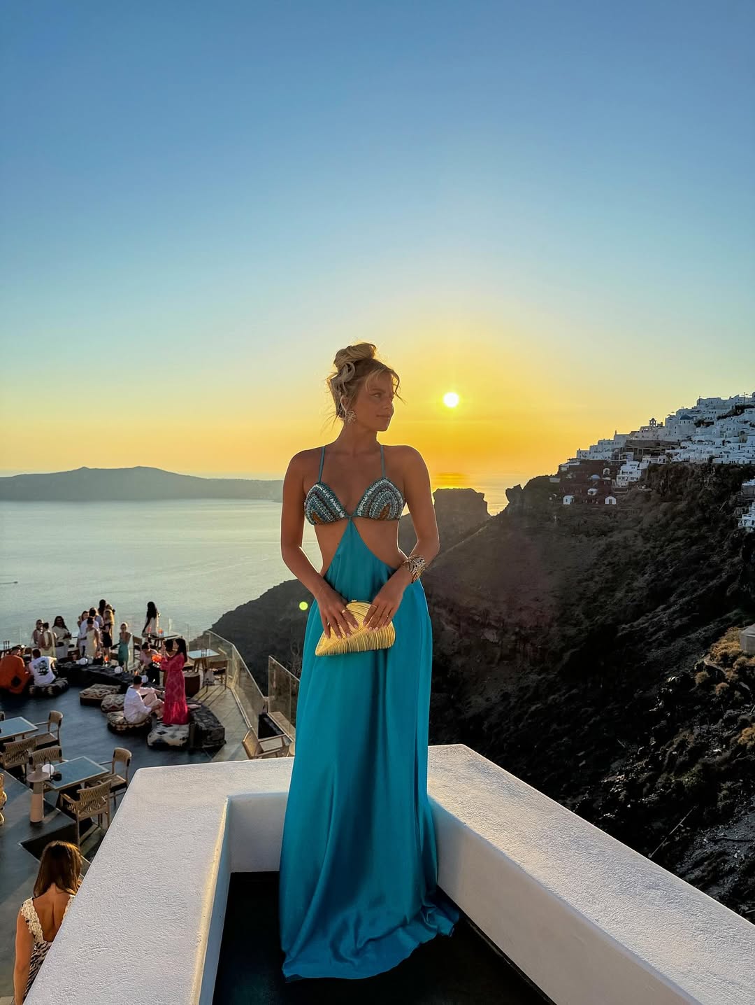 Brick Stone Waist-High Mermaid Maxi Dress