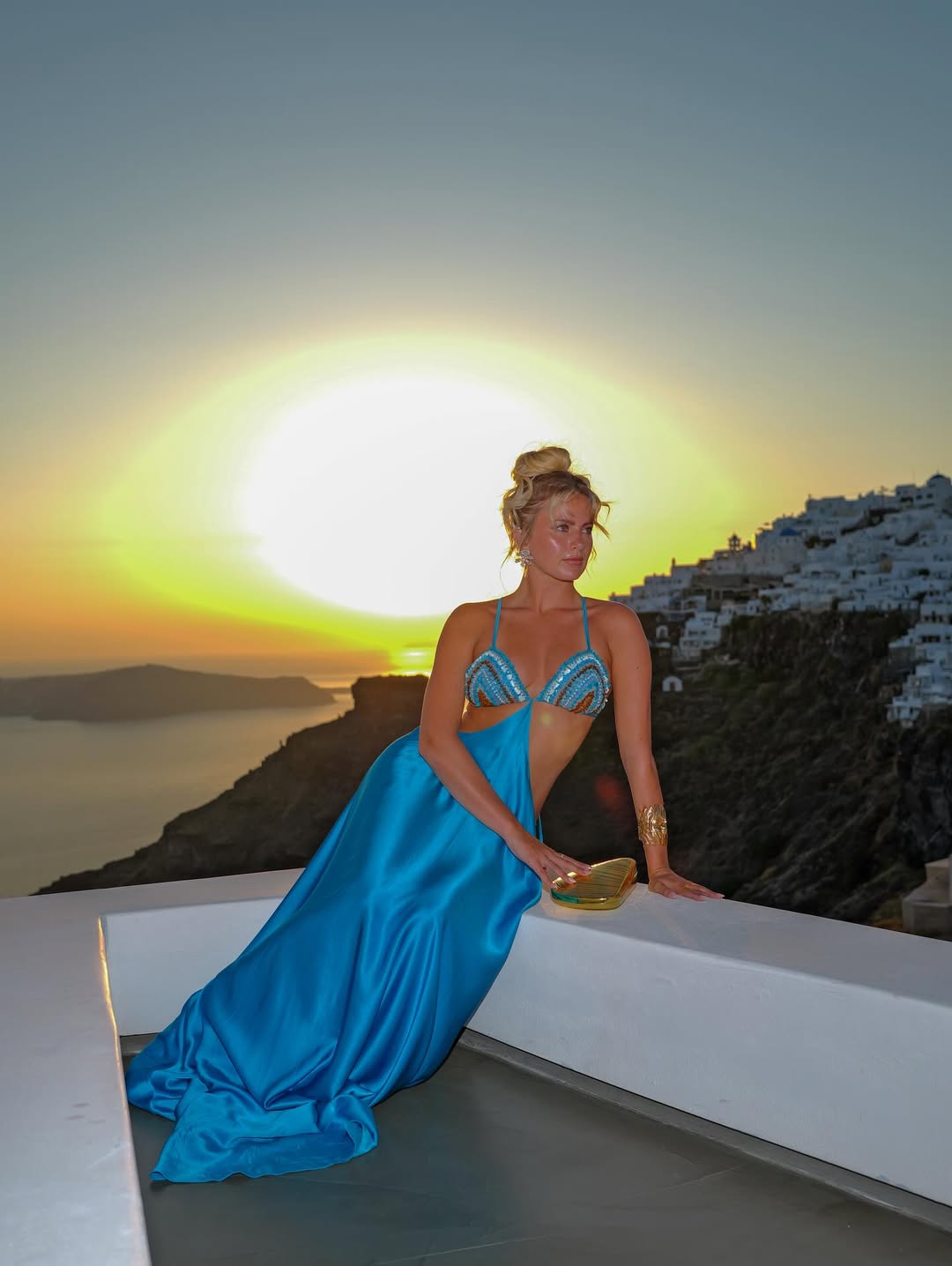 Brick Stone Waist-High Mermaid Maxi Dress