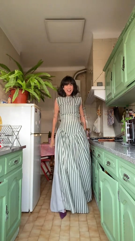Chic Striped A - Line Maxi Dress