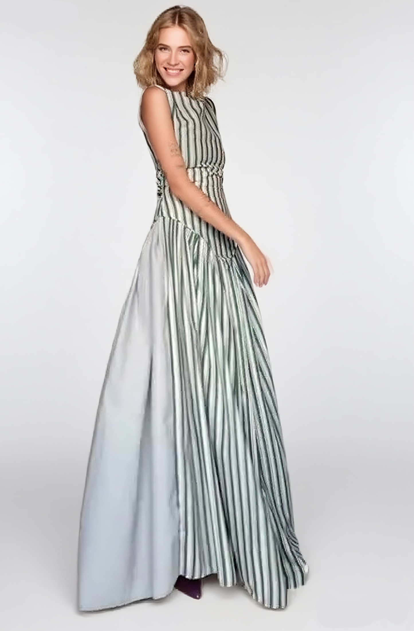 Chic Striped A - Line Maxi Dress