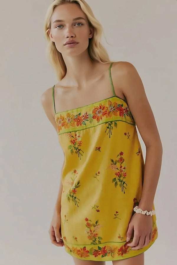 Golden Hour Bloom Mini Dress