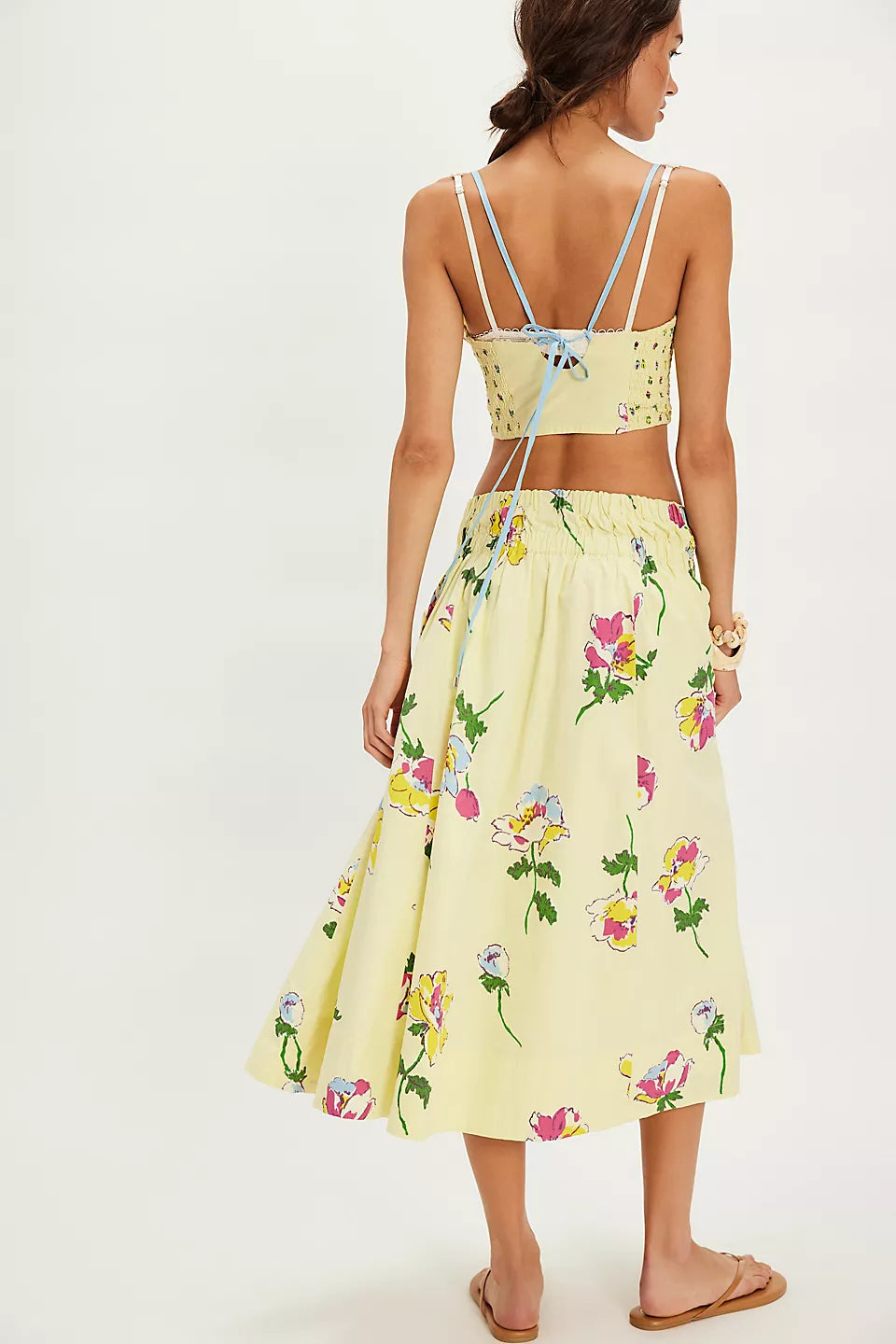 Floral Corset Top & Midi Skirt Set