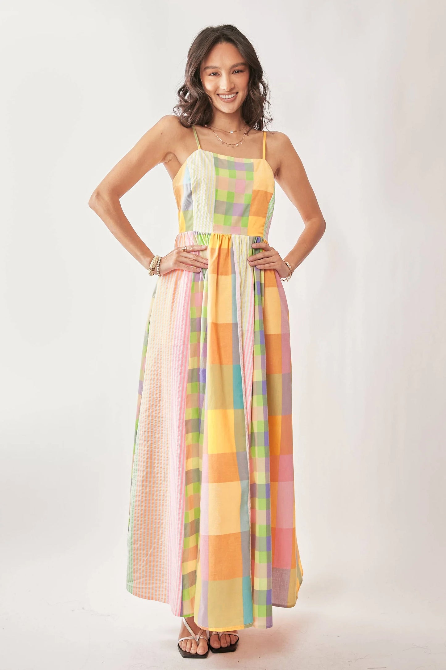 Rainbow Kiss Checkered Sundress