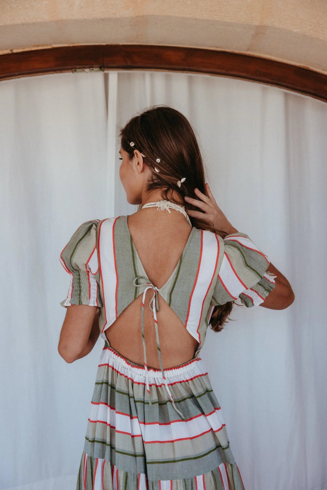 Striped Tiered Maxi Dress