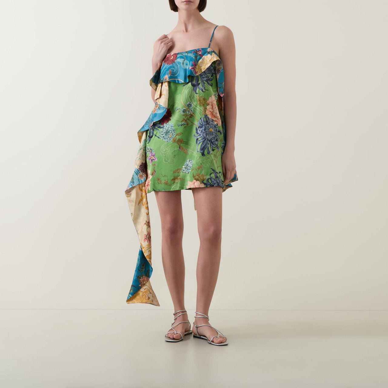 Tropical Flow Ruffle Dress