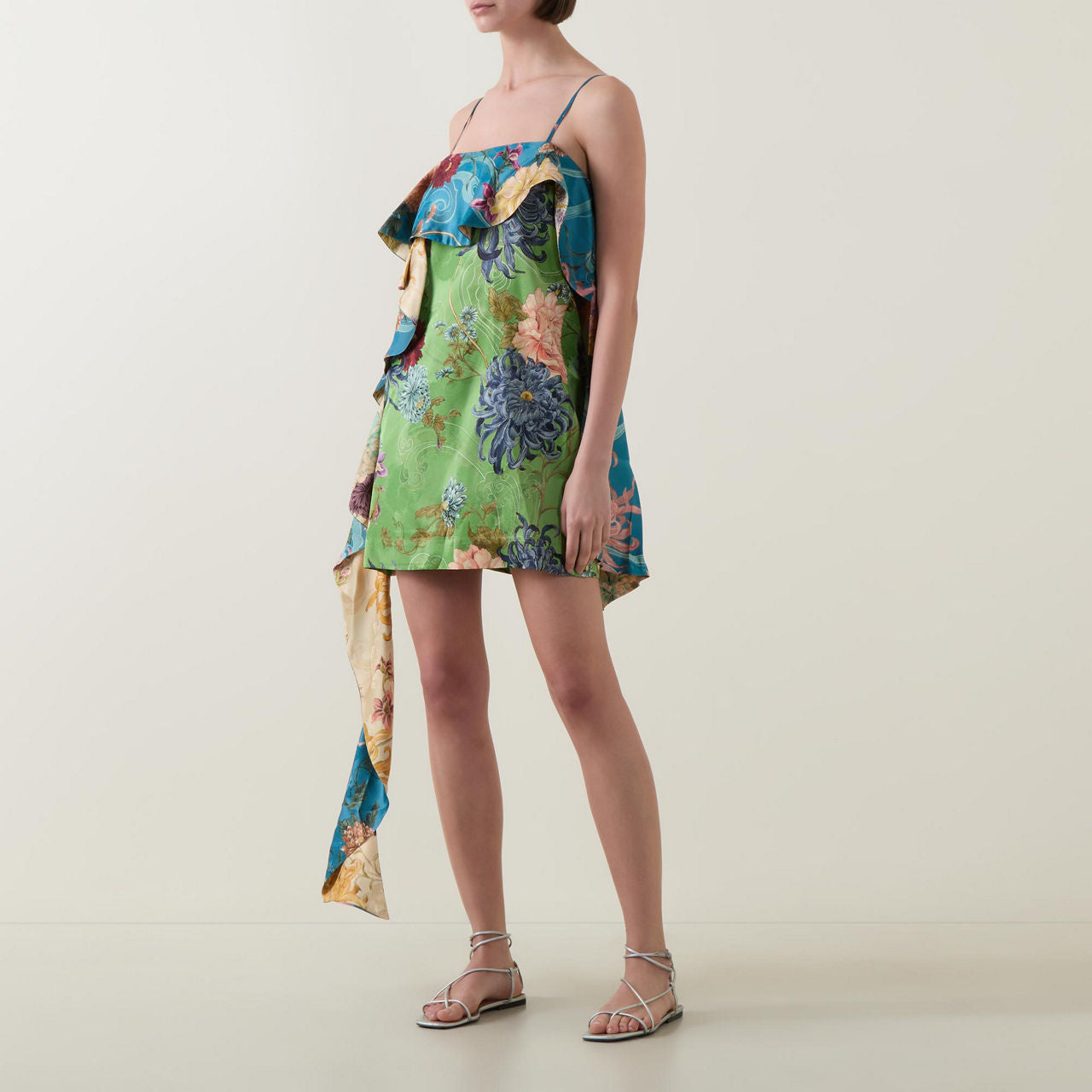 Tropical Flow Ruffle Dress