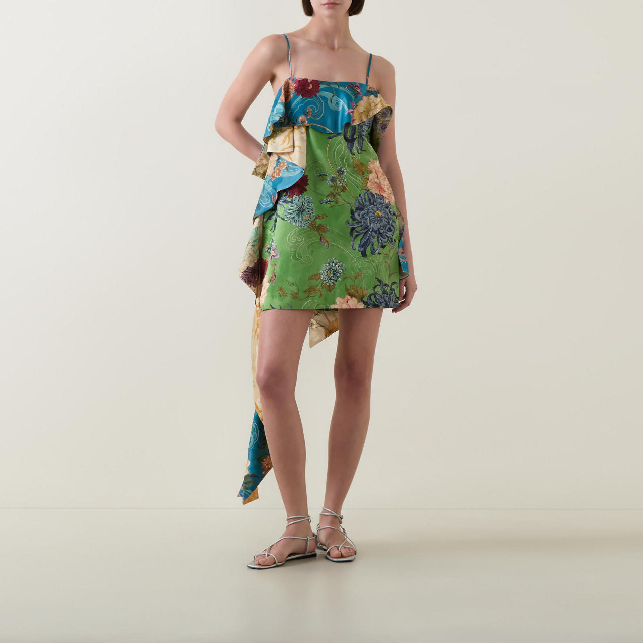 Tropical Flow Ruffle Dress