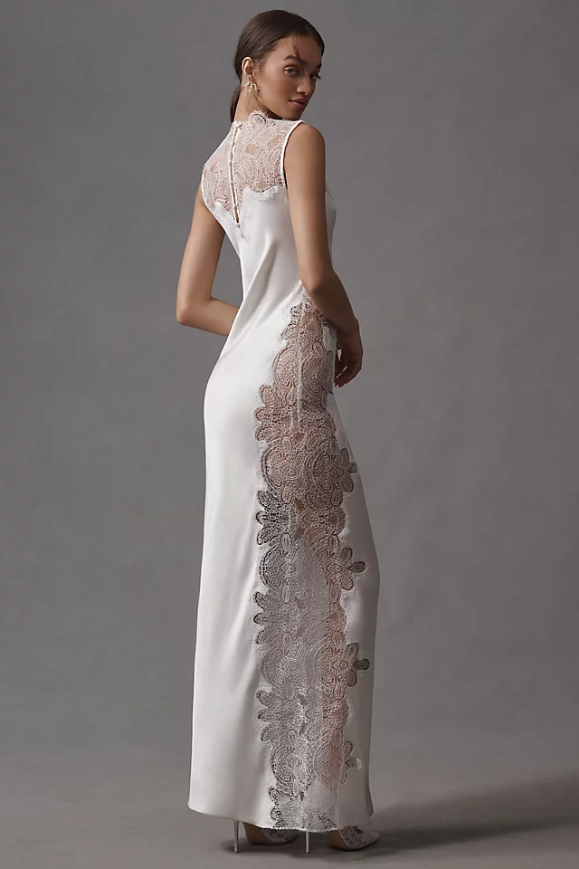Joanna High Collar Lace Maxi Dress