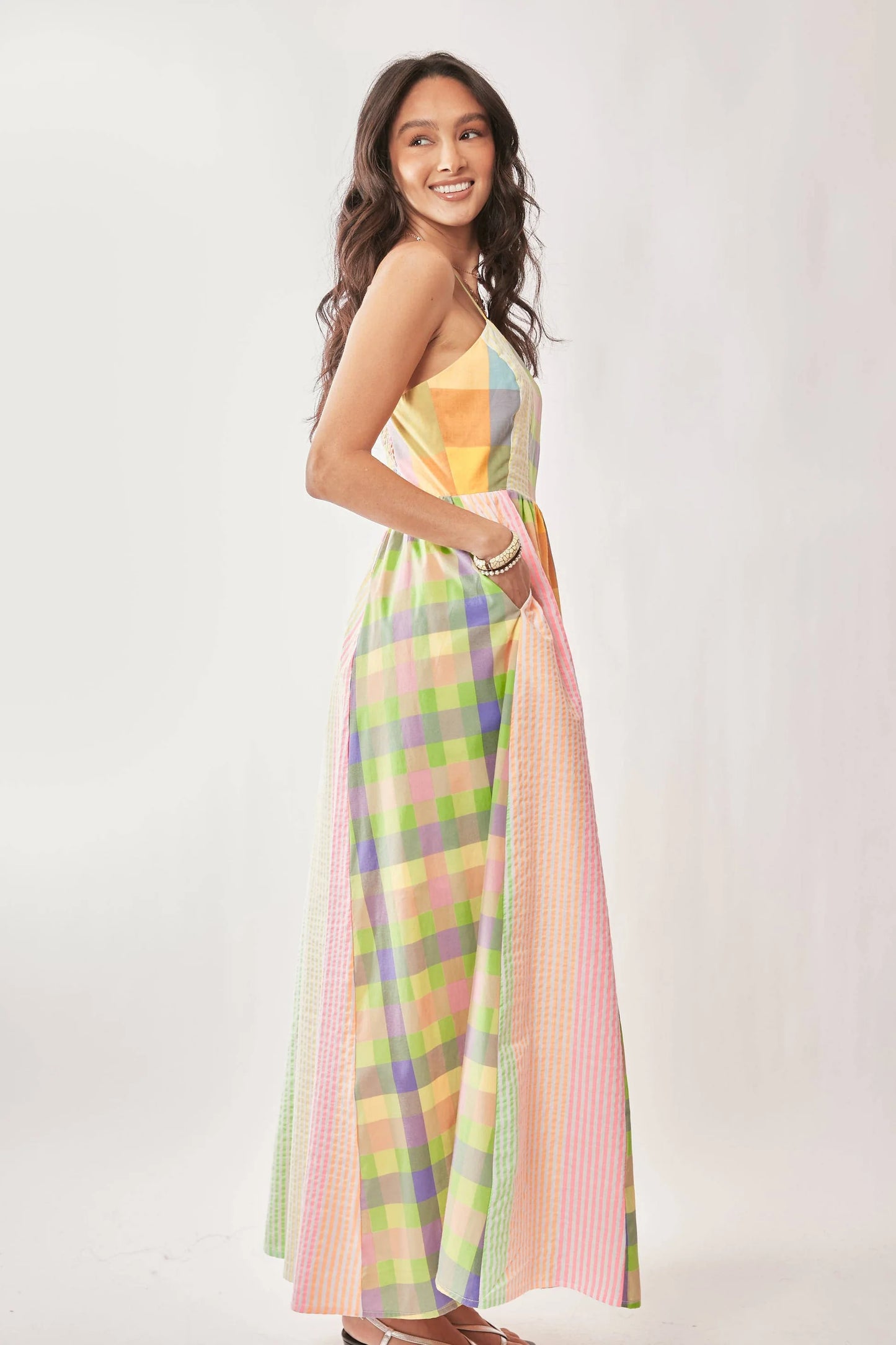 Rainbow Kiss Checkered Sundress