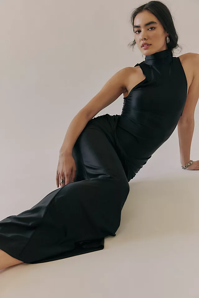 Delfi Roya High-Neck Sleeveless Maxi Dress