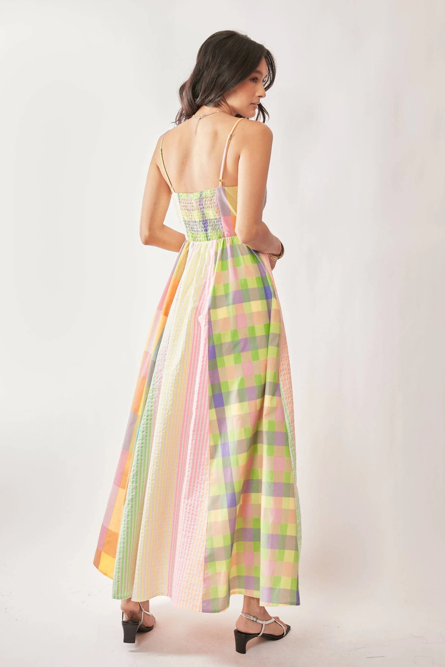 Rainbow Kiss Checkered Sundress