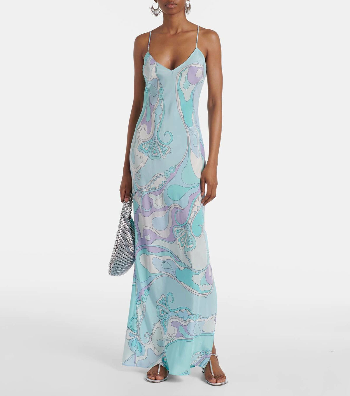 Orchidee silk maxi dress
