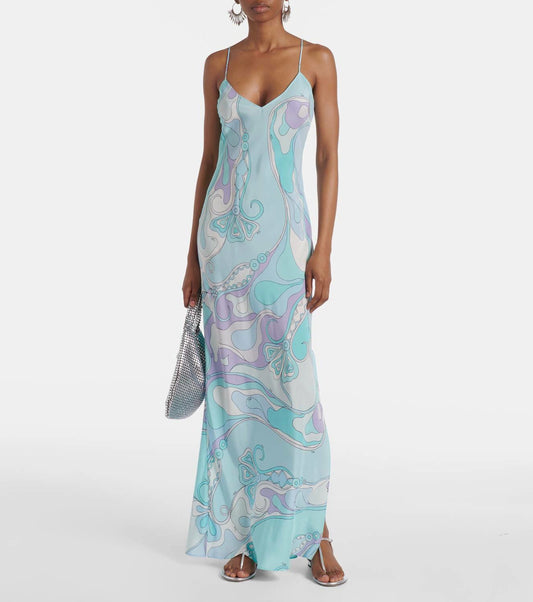 Orchidee silk maxi dress