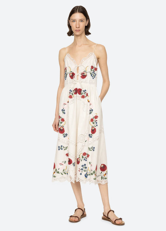 Celia Embroidery Slip Dress