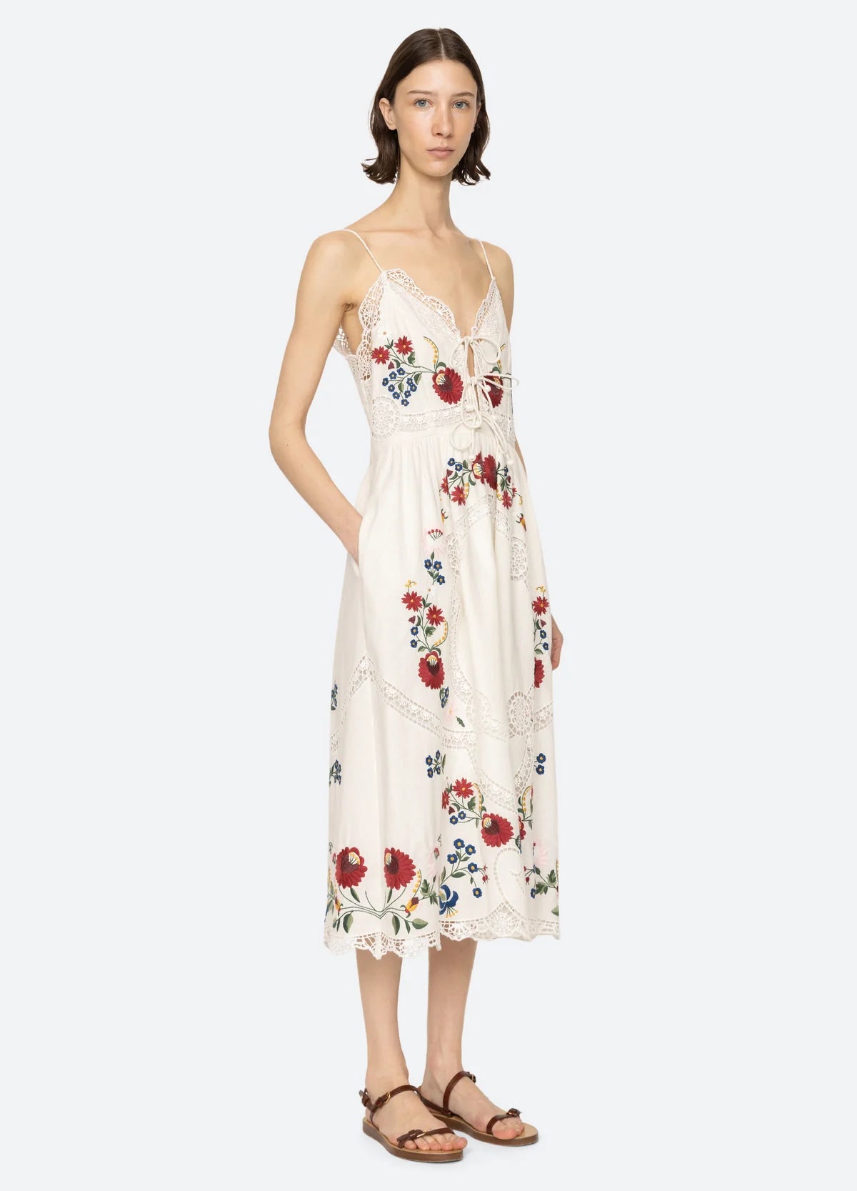 Celia Embroidery Slip Dress