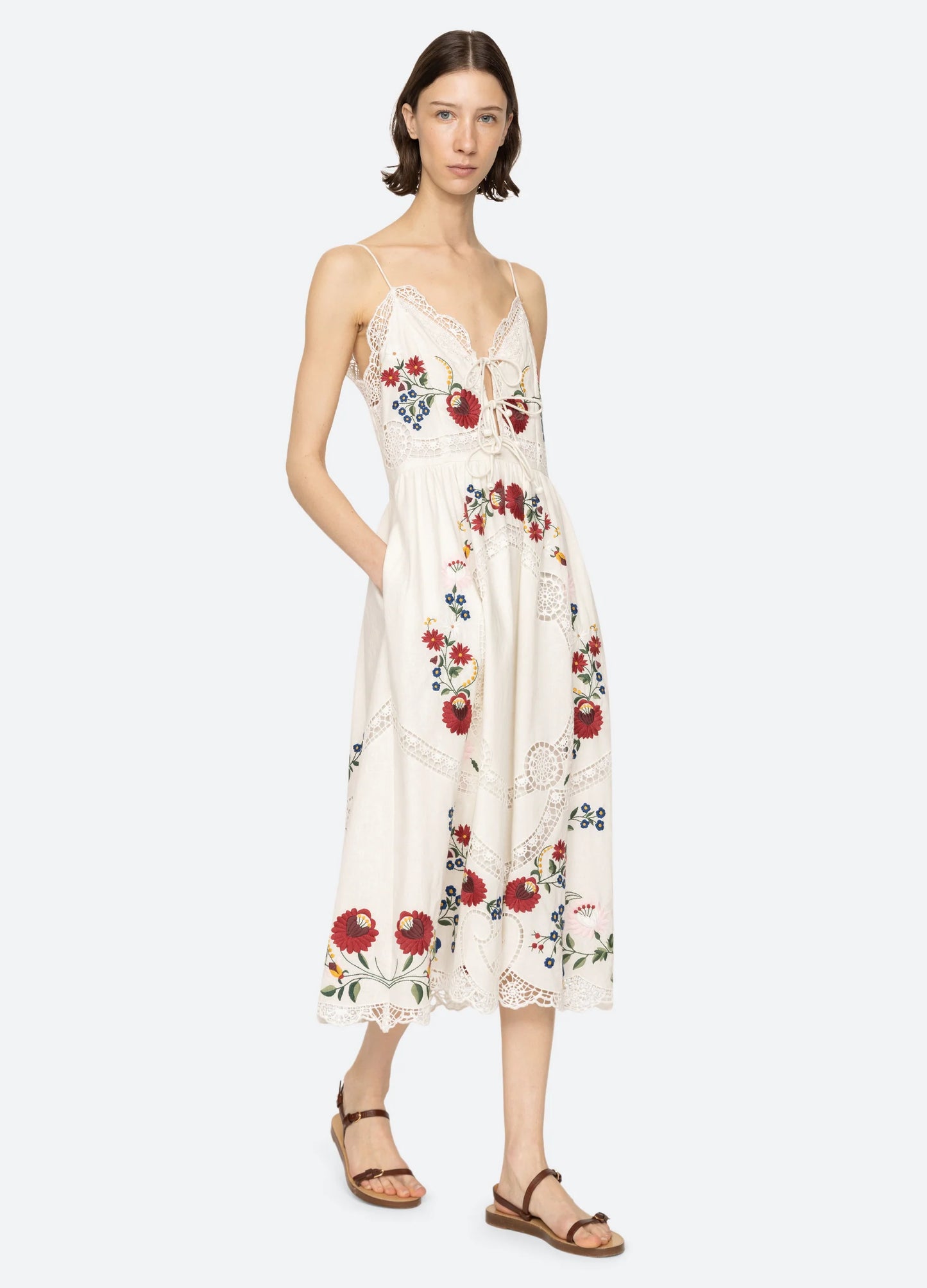 Celia Embroidery Slip Dress