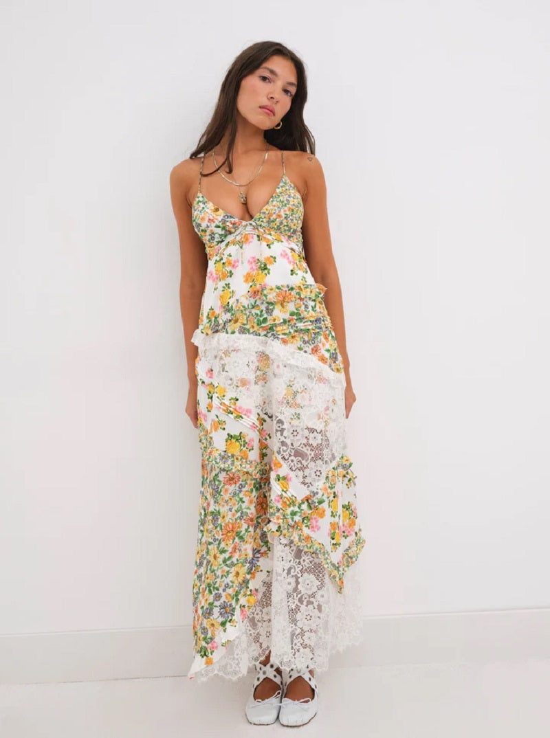 Lace - Edged Floral Fairy Dress