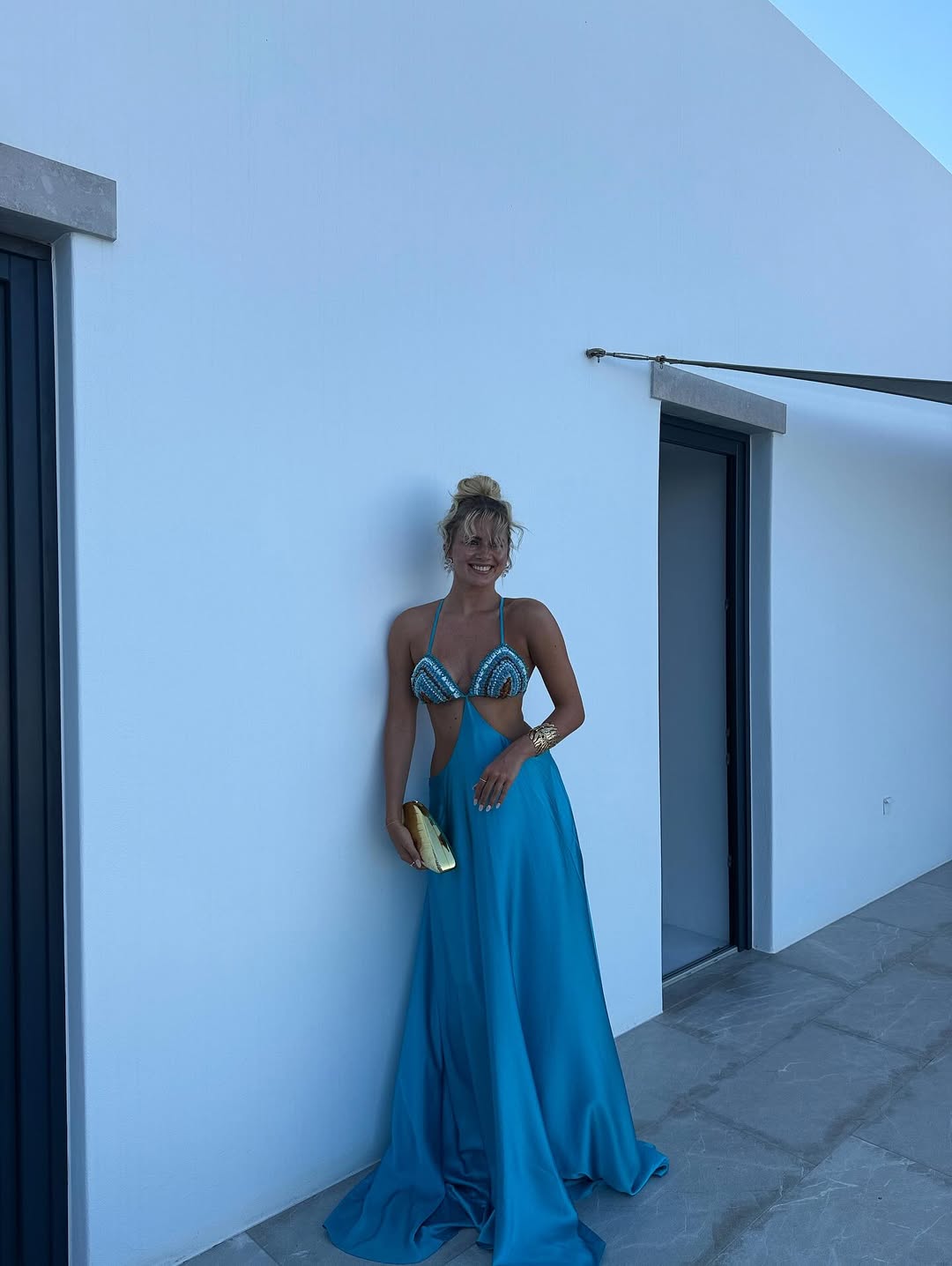 Brick Stone Waist-High Mermaid Maxi Dress