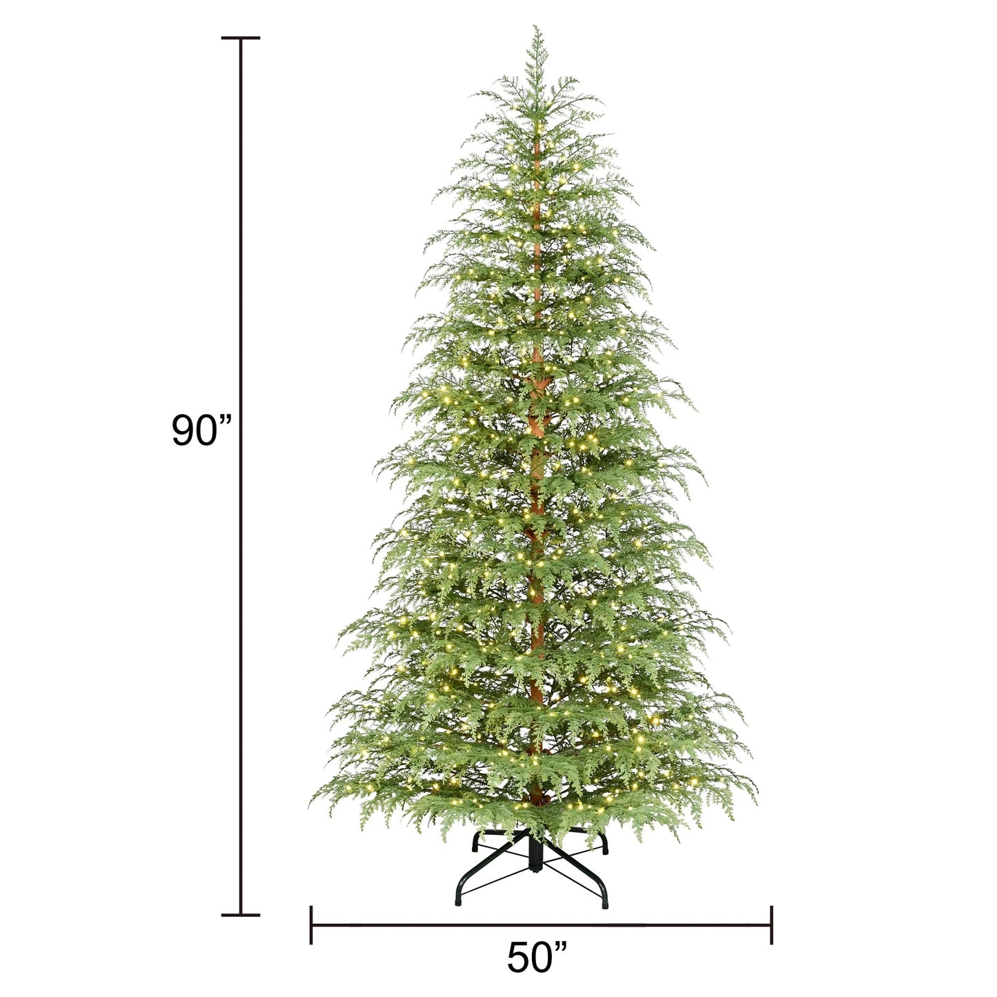 7.5ft Pre-Lit Cypress Artificial Christmas Tree