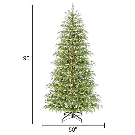7.5ft Pre-Lit Cypress Artificial Christmas Tree